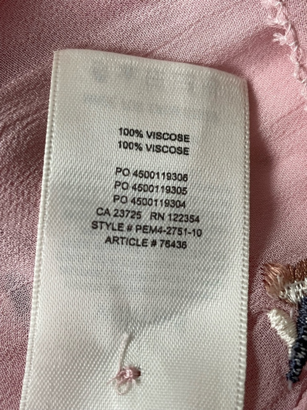 Aritzia Wilfred Embroidered Peplum Blouse Pink Floral Babydoll Size Large - Picture 11 of 13